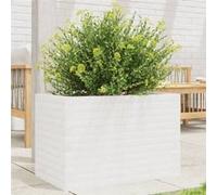 Jardinière blanc 70x40x45,5 cm bois de pin massif, jardinière d'extérieur, bac à fleurs, boîte à plantes, jardinière 847264