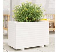 vidaXL Jardinière blanc 70x40x49,5 cm bois de pin massif, jardinière d'extérieur, bac à fleurs, bac à tomates, jardinière de terrasse 3282550