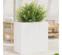 Vidaxl Jardinière Blanc 70x40x68,5 Cm Bois De Pin Massif