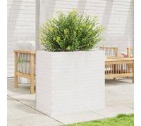 Vidaxl Jardinière Blanc 70x40x68,5 Cm Bois De Pin Massif