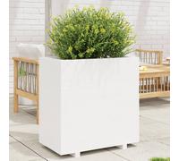 Vidaxl Jardinière Blanc 70x40x72,5 Cm Bois De Pin Massif
