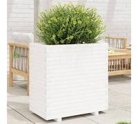 Vidaxl Jardinière Blanc 70x40x72,5 Cm Bois De Pin Massif