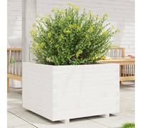 Vidaxl Jardinière Blanc 70x70x49,5 Cm Bois De Pin Massif