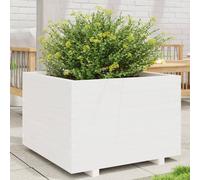 Jardinière blanc 70x70x49,5 cm bois de pin massif, jardinière d'extérieur, bac à fleurs, boîte à plantes, jardinière 847364