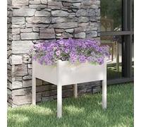 Vidaxl Jardinière D'extérieur Blanc 70x70x70 Cm Bois De Pin Massif Blanc