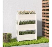 vidaXL Jardinière Blanc 77x25x104,5 cm Bois massif de pin 823935