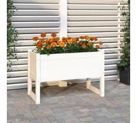 Vidaxl Jardinière Blanc 78x40x52 Cm Bois Massif De Pin