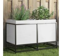 VidaXL Jardinière, Pot de Fleurs Rectangulaire, Bac à Plantes pour Légumes Jardin Patio Terrasse Extérieur, Blanc Bois de 847029