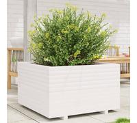 Vidaxl Jardinière Blanc 80x80x49,5 Cm Bois De Pin Massif
