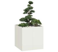 Vidaxl Jardinière Blanc 80x80x80 Cm Acier