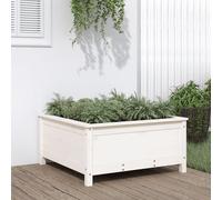 Vidaxl Jardinière Blanc 82,5x82,5x39 Cm Bois Massif De Pin