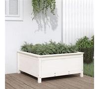 Jardinière blanc 82,5x82,5x39 cm bois massif de pin 825297