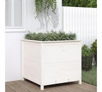Vidaxl Jardinière Blanc 82,5x82,5x78 Cm Bois Massif De Pin