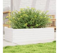 Vidaxl Jardinière Blanc 90x40x23 Cm Bois De Pin Massif