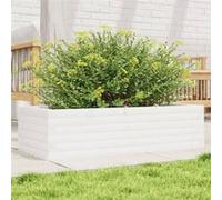 Vidaxl Jardinière Blanc 90x40x23 Cm Bois De Pin Massif