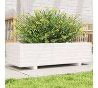Vidaxl Jardinière Blanc 90x40x26,5 Cm Bois De Pin Massif