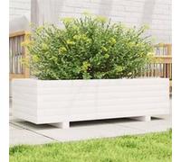 Vidaxl Jardinière Blanc 90x40x26,5 Cm Bois De Pin Massif