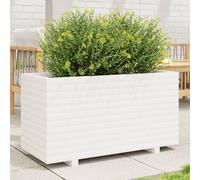 Vidaxl Jardinière Blanc 90x40x49,5 Cm Bois De Pin Massif