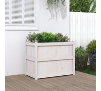 Vidaxl Jardinière Blanc 90x50x70 Cm Bois De Pin Massif