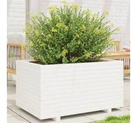 Jardinière blanc 90x60x49,5 cm bois de pin massif, jardinière d'extérieur, bac à fleurs, bac à tomates, jardinière de 3282565