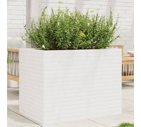 Vidaxl Jardinière Blanc 90x60x68,5 Cm Bois De Pin Massif