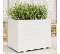 Vidaxl Jardinière Blanc 90x60x72,5 Cm Bois De Pin Massif