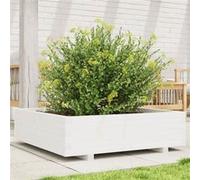 Vidaxl Jardinière Blanc 90x90x26,5 Cm Bois De Pin Massif