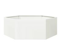 vidaXL Jardinière Blanc hexagone 138x120x45 cm Acier, jardinière de Fleurs, jardinière de Patio, jardinière de Jardin, jardinière d'extérieur