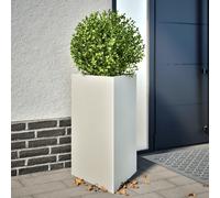Vidaxl Jardinière Blanc Triangulaire 50x43x75 Cm Acier