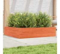 Jardinière cire marron 100x100x23 cm bois de pin massif, jardinière d'extérieur, bac à fleurs, boîte à plantes, jardinière de terrasse