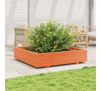 vidaXL Jardinière cire marron 110x110x26,5 cm bois de pin massif, jardinière d'extérieur, bac à fleurs, boîte à plantes, jardinière de terrasse