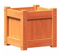 vidaXL Jardinière 837398 G – Bois de pin massif cire marron 31x31x31 cm