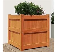 Vidaxl Jardinière Cire Marron 50x50x50 Cm Bois De Pin Massif