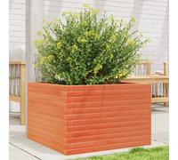 Jardinière cire marron 70x70x45,5 cm bois de pin massif, jardinière d'extérieur, bac à fleurs, boîte à plantes, jardinière de terrasse