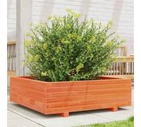Jardinière cire marron 80x80x26,5 cm bois de pin massif, jardinière d'extérieur, bac à fleurs, boîte à plantes, jardinière de terrasse