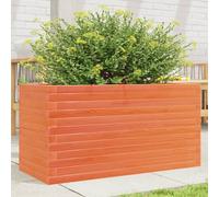 Jardinière cire marron 90x40x46 cm bois de pin massif, jardinière d'extérieur, bac à fleurs, boîte à plantes, jardinière de terrasse