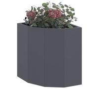 vidaXL Jardinière d'angle Anthracite 30 x 30 x 35 cm Acier, Bac à Plantes extérieur, jardinière en Acier Durable, Gain de Place, Coin, déco Moderne pour Fleurs