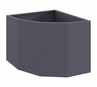 vidaXL Jardinière d'angle Anthracite 45 x 45 x 35 cm Acier, Bac à Plantes extérieur, jardinière en Acier Durable, Gain de Place, Coin, déco Moderne pour Fleurs