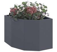 vidaXL Jardinière d'angle Anthracite 45 x 45 x 35 cm Acier, Bac à Plantes extérieur, jardinière en Acier Durable, Gain de Place, Coin, déco Moderne pour Fleurs