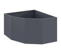 vidaXL Jardinière d'angle Anthracite 60 x 60 x 35 cm Acier, Bac à Plantes extérieur, jardinière en Acier Durable, Gain de Place, Coin, déco Moderne pour Fleurs