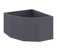 vidaXL Jardinière d'angle Anthracite 60 x 60 x 35 cm Acier, Bac à Plantes extérieur, jardinière en Acier Durable, Gain de Place, Coin, déco Moderne pour Fleurs
