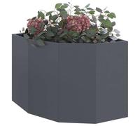 vidaXL Jardinière d'angle Anthracite 60 x 60 x 50 cm Acier, Bac à Plantes extérieur, jardinière en Acier Durable, Gain de Place, Coin, déco Moderne pour Fleurs