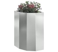vidaXL Jardinière d'angle Argent 30 x 30 x 50 cm Acier galvanisé, Bac à Plantes extérieur, jardinière en Acier Durable, Gain de Place, Coin, déco Moderne pour Fleurs