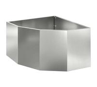 vidaXL Jardinière d'angle Argent 60 x 60 x 35 cm Acier galvanisé, Bac à Plantes extérieur, jardinière en Acier Durable, Gain de Place, Coin, déco Moderne pour Fleurs