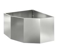 vidaXL Jardinière d'angle Argent 60 x 60 x 35 cm Acier galvanisé, Bac à Plantes extérieur, jardinière en Acier Durable, Gain de Place, Coin, déco Moderne pour Fleurs