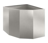 vidaXL Jardinière d'angle Argent 60 x 60 x 50 cm Acier Inoxydable, Bac à Plantes extérieur, jardinière en Acier Durable, Gain de Place, Coin, déco Moderne pour Fleurs