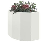 vidaXL Jardinière d'angle Blanc 45 x 45 x 50 cm Acier