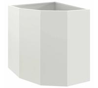 vidaXL Jardinière d'angle Blanc 45 x 45 x 50 cm Acier, Bac à Plantes extérieur, jardinière en Acier Durable, Gain de Place, Coin, déco Moderne pour Fleurs
