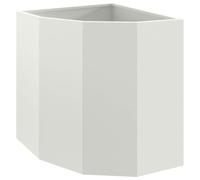 vidaXL Jardinière d'angle Blanc 45 x 45 x 50 cm Acier, Bac à Plantes extérieur, jardinière en Acier Durable, Gain de Place, Coin, déco Moderne pour Fleurs