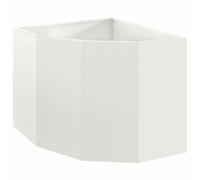 vidaXL Jardinière d'angle Blanc 60 x 60 x 50 cm Acier, Bac à Plantes extérieur, jardinière en Acier Durable, Gain de Place, Coin, déco Moderne pour Fleurs